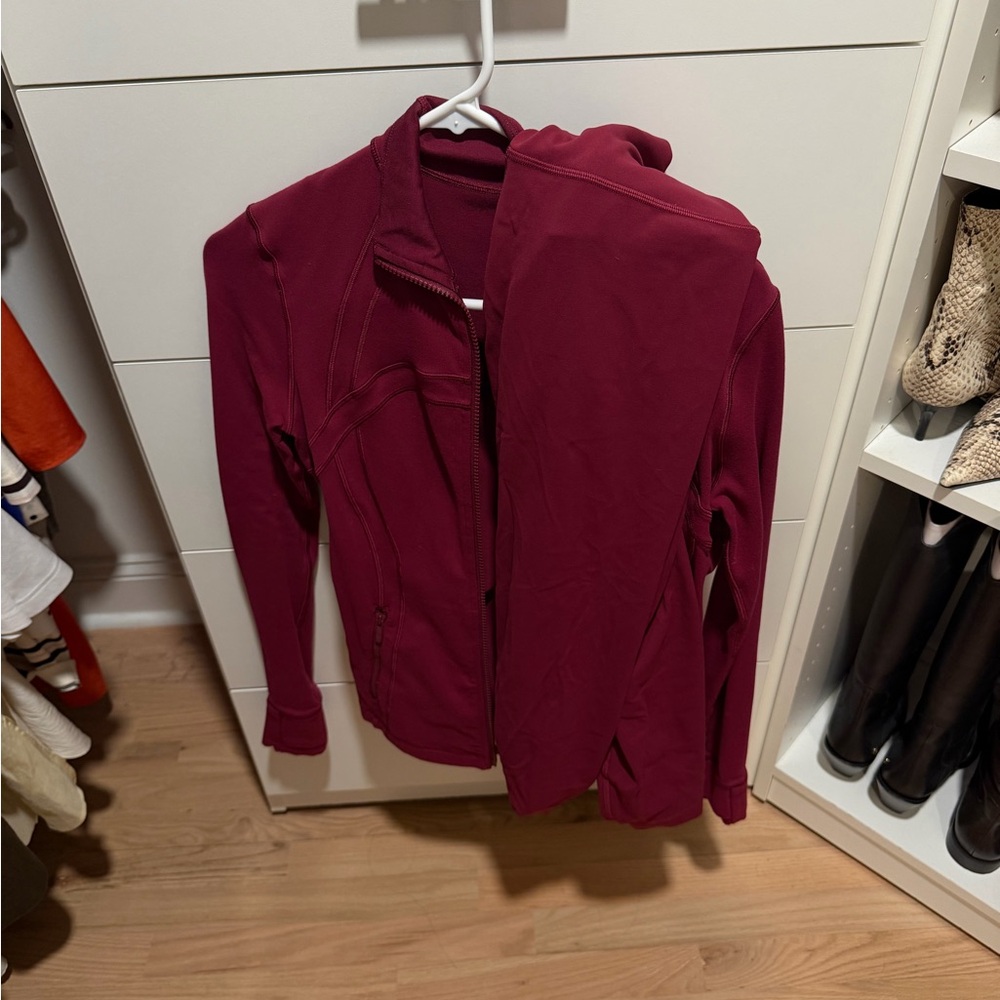 Women's Maroon Zip Front Jacket